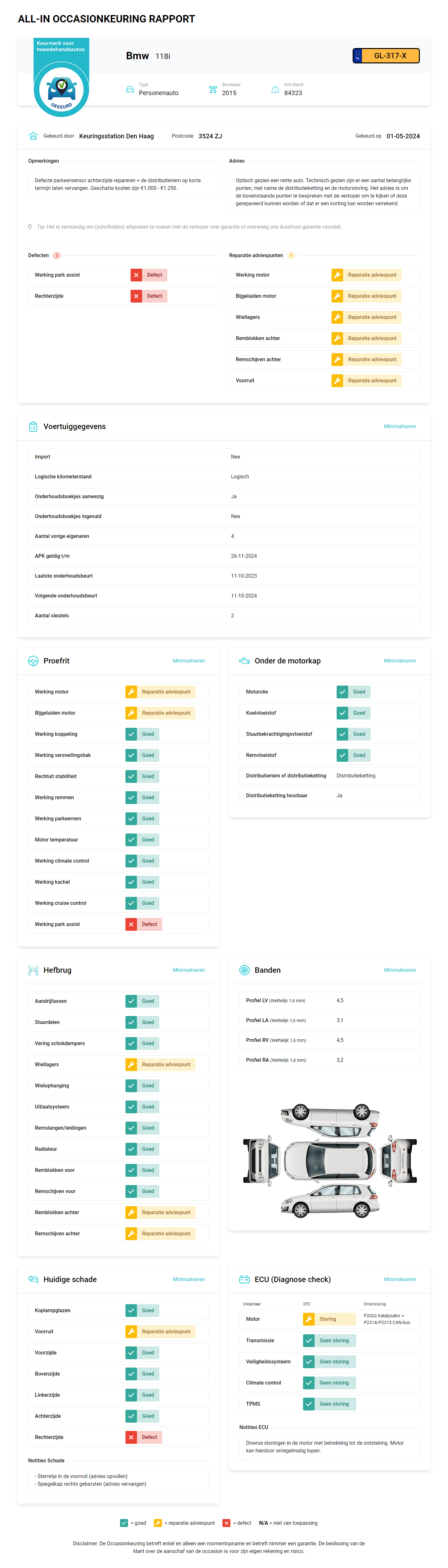 Keuringsrapport desktop